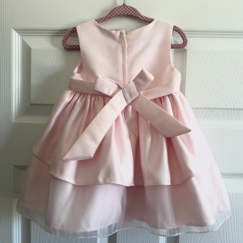 Princess Faith Charming Pink Layered Kids Dress - Picture 2 of 5